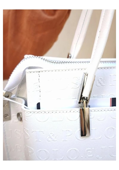 Just Polo Kadın Günlük Kullanıma Uygun Ayarlanabilir Askılı Şık El & Omuz Çantası Shoulder Bag Beyaz