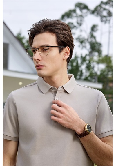 New Performance Premium Polo T-shirt 100% Pamuk Merserize Kayısı Gri