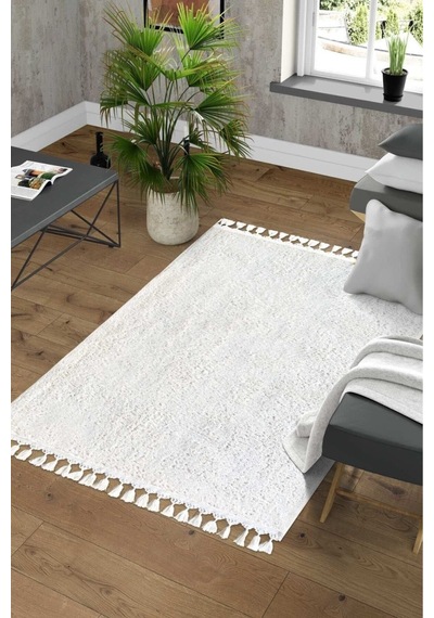 Comfort Peluş Puffy Lux Antrasit Beyaz