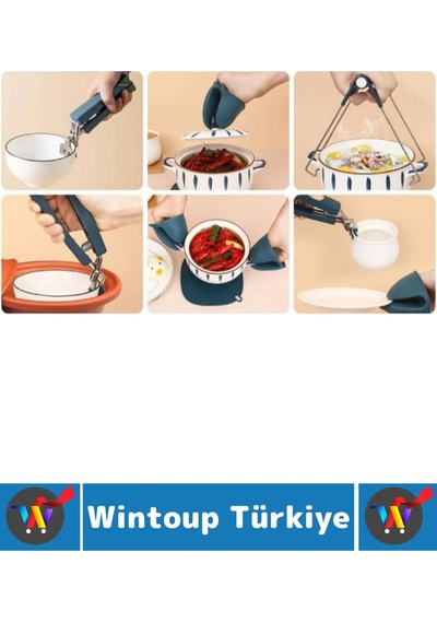 Kompakt Kamp Outdoor Mutfak Tencere Tabak Tutucu Fırın Eldiveni Yanma Önleyici 4'lü Premium Set