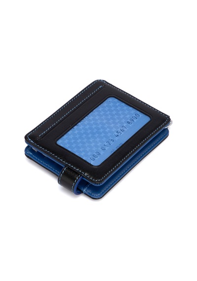 Tergan Siyah-Saks Deri Unisex Kredi Kartlık 01637K1B
