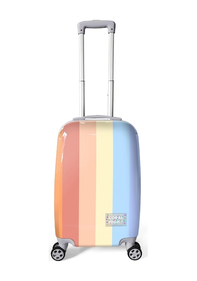 Coral High Renkli Çizgili Desenli Kabin Boy Valiz 50cm 16553 Turuncu - Sarı