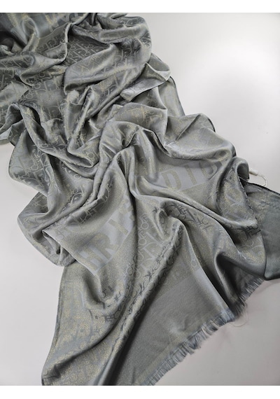 Miorel Scarfs Cd Desen Kaşmir İpek Şal Scarfs Cashmere Shawl Hijab Yeni Sezon Gri