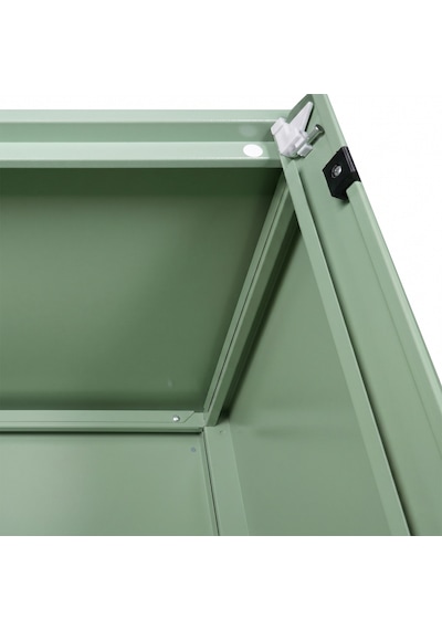 Alfafonet Ziglat Serisi Kilitli Metal Home Office Dolabı %70 Perfore Kapaklı Yeşil Ral 6018 450x1500x450 Mm