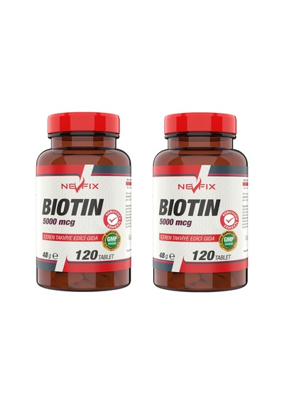 Nevfix Biotin 5000 Mcg 120 Tablet X 2 Kutu 240 Tablet