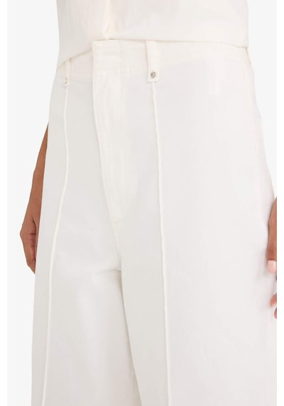 Defacto Wide Leg Cepli Yüksek Bel Gabardin Pantolon F1649ax25auer105 Ekru