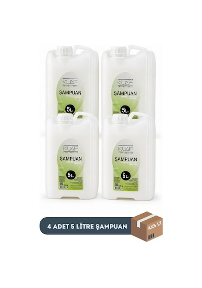 Kuaf Profesyonel Keratinli Tropikal Şampuan 5 Litre Beyaz X 4 Adet 1 Koli