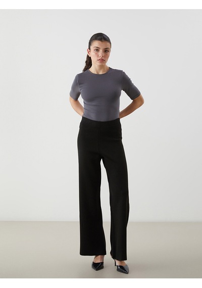 Lcw Vision Gri Bisiklet Yaka Kadın Bodysuit