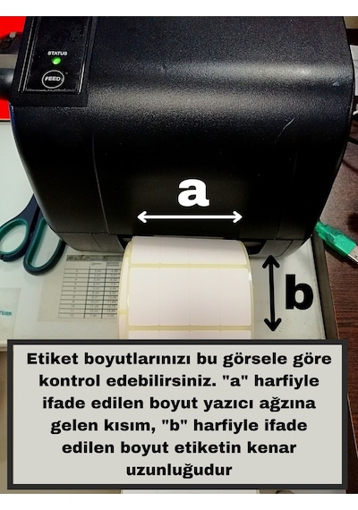 40x80 Mm Termal Terazi Etiketi Yapışkanlı Etiket 1 Rulo 500 Adet