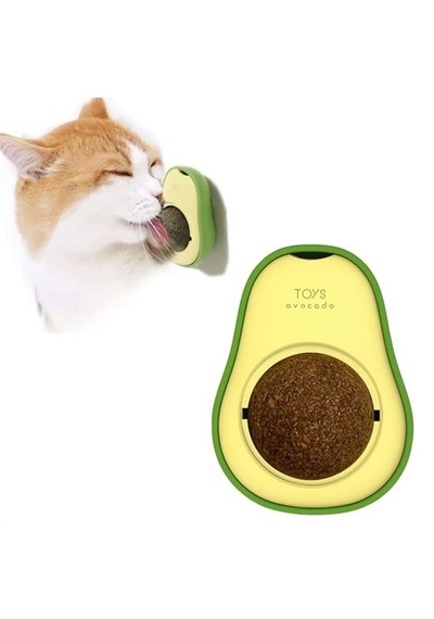 Avokado Model Yapışkanlı Kedi Nanesi Oyuncağı