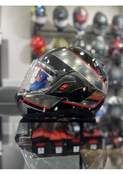 Shark Oxo 180 Çene Açılır Kask Siyah Kırmızı