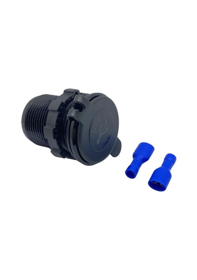 12v-24v Telefon Şarj Cihazı Usb X2+type-c 3 A Off-on Dokunmatik Mavi Işık 28 Mm