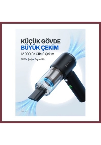 Storeşahin Vacuum Plus Snv-3002 15in1 Profesyonel 12.000pa Emiş Güçlü Üflemeli Şarjlı Mini Araç Süpürgesi Shn0720