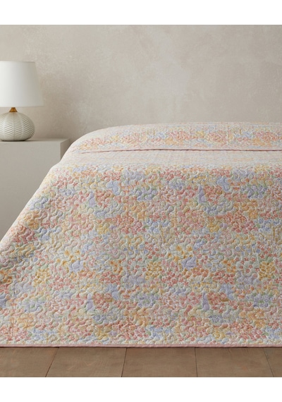 Fleur Multicolore Çift Kişilik Çok Amaçlı Örtü 200x220 Cm Yavruağzı
