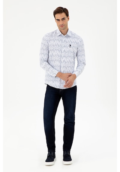U.s. Polo Assn. Erkek Beyaz Gömlek Desenli 50296864-vr013 Beyaz