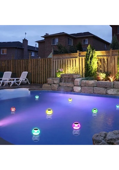 Güneş Enerjili Havuz Ledi Beyaz+rgb+amber Dekoratif Aydınlatma Küre Su Üstü Led Diğer