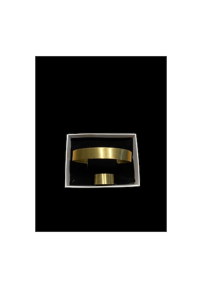 Som Pirinç Bileklik & Yüzük El Yapımı 0.8 Mm Kalınlık, 10 Mm Genişlik Unisex Tasarım Gold