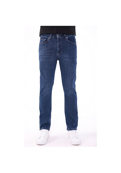 Blayn Jeans Erkek Tint Efekt Diz İzi Yapmayan Pamuklu Esnek Denim Jean Kot Pantolon Regular Kalıp Koyu Lacivert