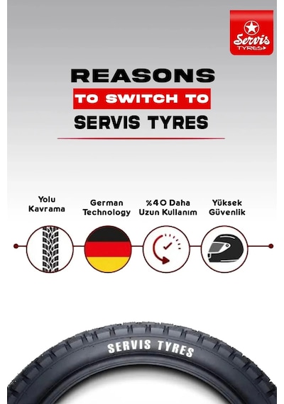 2.75-17 Servis Tyres Ravo Cross Tt Dış Lastik Uyumlu
