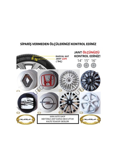 Fiorino 5 Bijon 15"inç Kırılmaz Jant Kapağı Seti 4 Adet 1 Takım