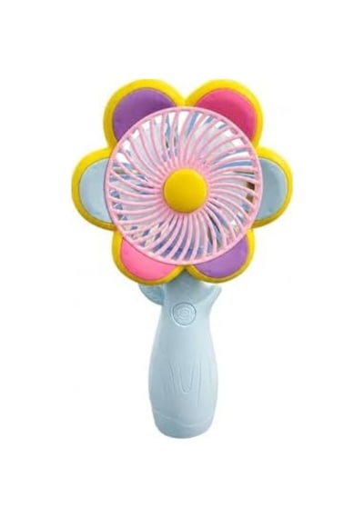 Mini El Fanı Usb Şarjlı Type-c Bağlantılı 3 Kademeli Taşınabilir Elektrikli Fan Masaüstü Ve El Tipi Kullanım Renk Serinletici Fan Mavi Pembe Sarı Papatya .