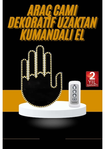 Uzaktan Kumandalı Araba Parmak Hareketi Işığı Parmak Işığı Led Araba Arka Pencere Belirtilmemiş