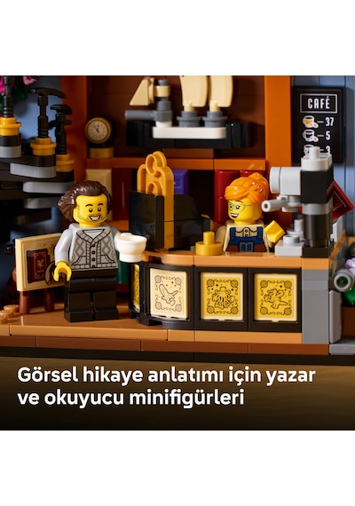LEGO® Icons Kitabevi: Kitaplık Dekoru 11379 - Yetişkinler için Minifigür İçeren Yaratıcı Model Yapım Seti (1690 Parça)