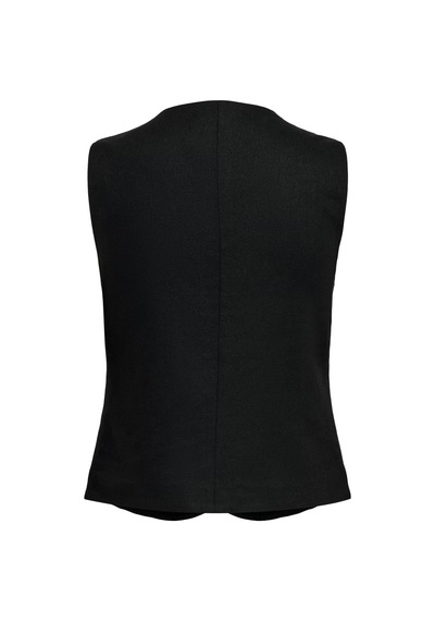 Only Onlgoa Regular Fit Bisiklet Yaka Düğmeli Yelek Bayan Yelek 15363724 Siyah
