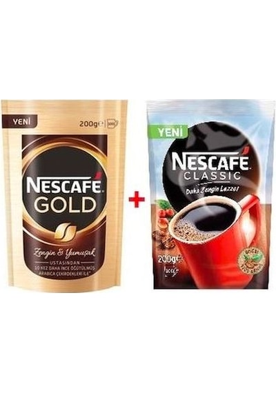 Nescafe Gold 200 G + Classic Hazır Kahve 200 G