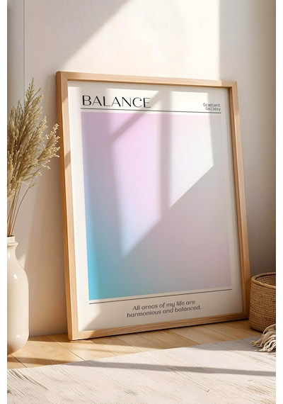 Balance Aura Çerçeveli Tablo Mavi Pembe Aura Enerji Renkleri Gradient Gallery