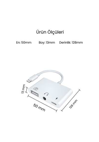 Usb 2.0 Lightning Otg Dönüştürücü - Apple Uyumlu iPhone Tak Çalıştır Adaptör
