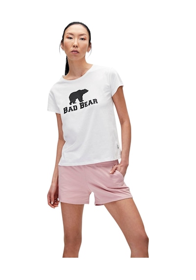 Bad Bear Logo Tee Kadın Tshirt - Bisiklet Yaka Beyaz