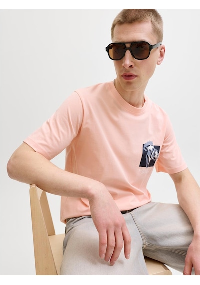 Jack & Jones Montauk Chestie Erkek Pembe Tişört 12297889-pm