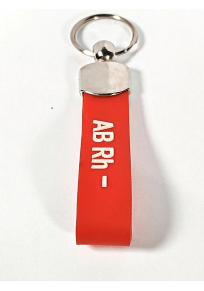 Ab Rh - Negatif Kan Grubu Silikon Anahtarlık Acil Durumlar İçin Hayati Bilgi Çok Renkli