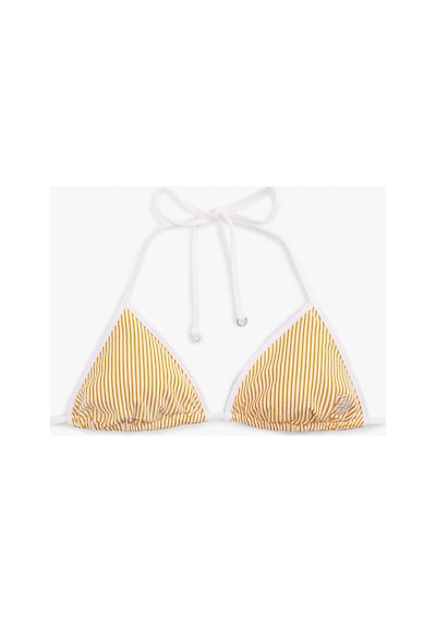 Tommy Hilfiger Kadın Triangle Bikini Üstü-16081 Beyaz - Turuncu