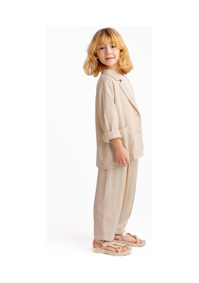 Oliven The Kid Unisex Keten Blazer Ceket Natürel Naturel