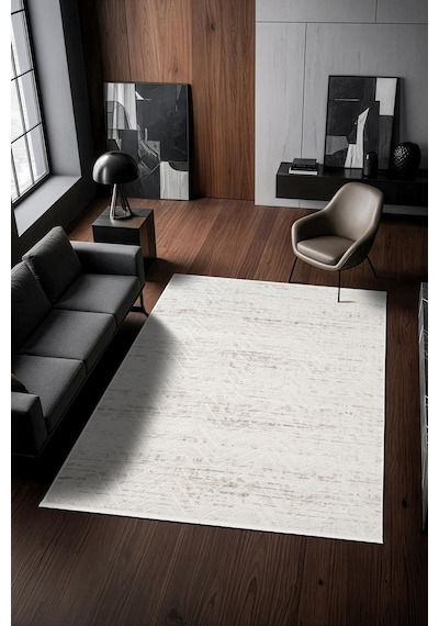 Look Modern Lm001g Krem Halı Modern Çizgili Desen Akrilik Yumuşak Tozuaz Mutfak Koridor Salon Halısı-900 Krem