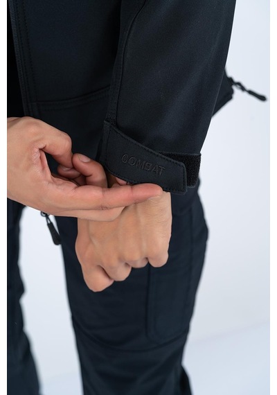 Combat Tactical Tactical Mont Kapüşonlu İçi Astarlı Mevsimlik Softjell Dik Yaka Mont - 307c-770-siyah