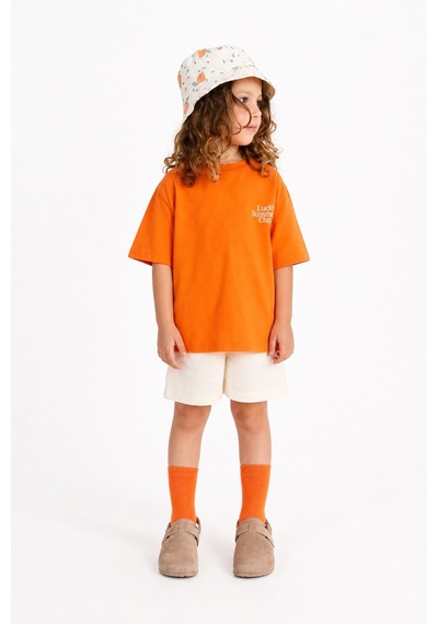 Eray Alp Kids Unisex Çocuk Turuncu Tişört Yazlık Günlük Model