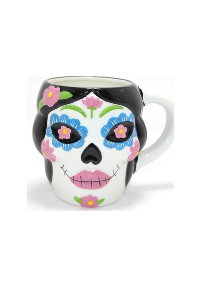 Day Of The Dead Şeker Kurukafa Tasarımlı Seramik Kupa Bardak Diğer