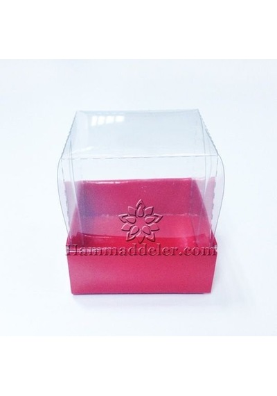 Kırmızı Asetat Kutu 5.5x5.5x2 Cm 10 Adet