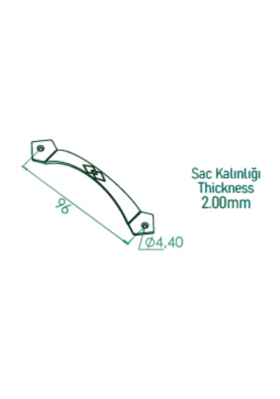 Beşel Mobilya Kulbu Krom 96 Mm 10 Adet