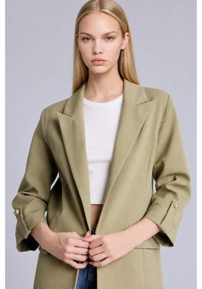 Defacto Oversıze Basıc Blazer Ceket C3215AX26SM Haki