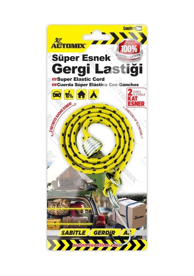 Automix Süper Esnek Gergi Lastiği / Dayanıklı Ve Çok Amaçlı Elastik Lastik / Araç Ve Ev Kullanımı