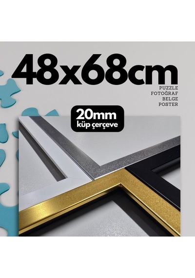 Atlas Sanat Galerisi 20mm Çerçeve, Poliresin, Mat Pvc Kaplamalı, Fotoğraf Puzzle Belge Çerçevesi, Beyaz, 33x48/34x 27611537