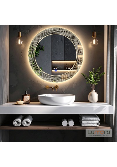Zenith Günışığı Lazer Kumlamalı Lavabo & Banyo Aynası Dokunmatik Sensörlü 60 X 60