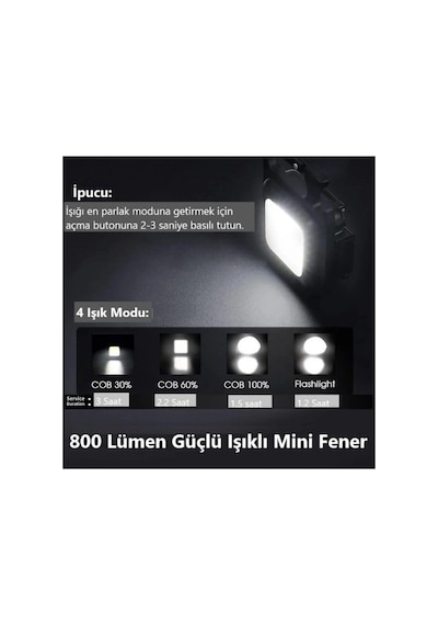 Adet Led Anahtarlıklı Metal Kasa El Şişe Açacağı Usb Li Şarj Edilebilir Cep Boy Cob 800mah Genel