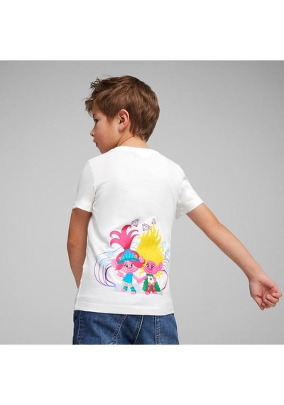 Puma Puma X Trolls Erkek Çocuk Beyaz Yuvarlak Yaka Tişört Beyaz
