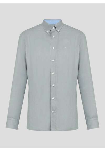 Hackett Yeşil Erkek %100 Keten Slim Fit Gömlek Hm309839