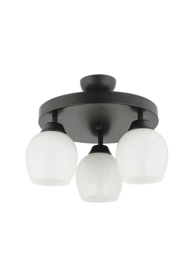 Modern Beyaz Camlı Model 3lü Yuvarlak Plafonyer Avize Salon N